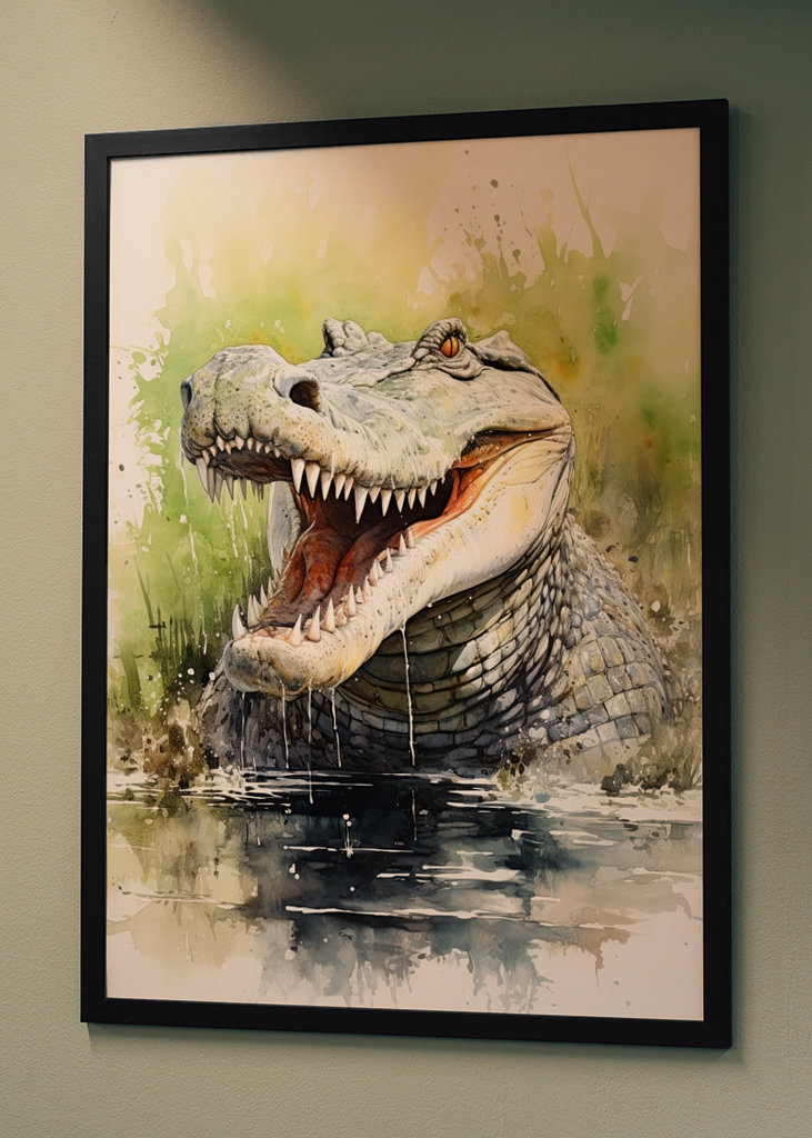 Krokodil-Aquarell