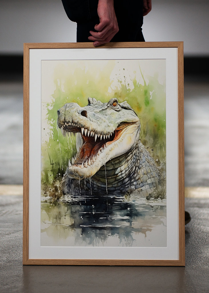 Krokodil-Aquarell