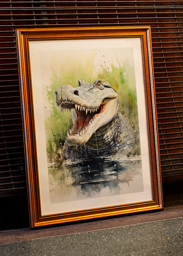 Krokodil-Aquarell