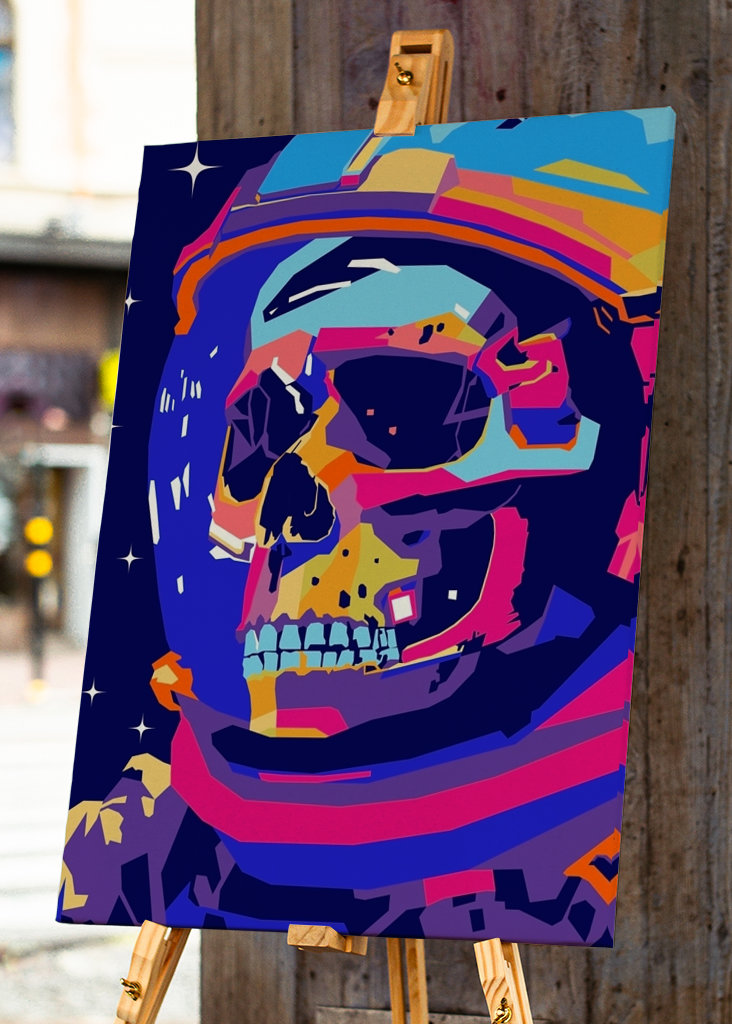 Astronaut Skull in space