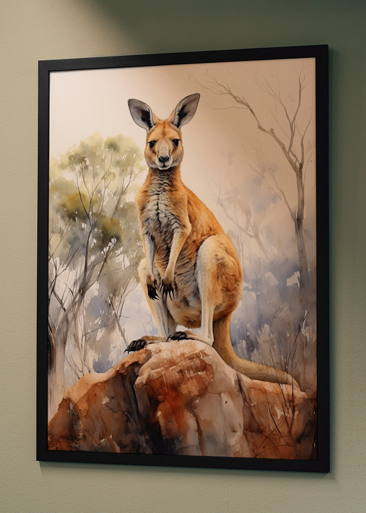 Kenguru akvarell