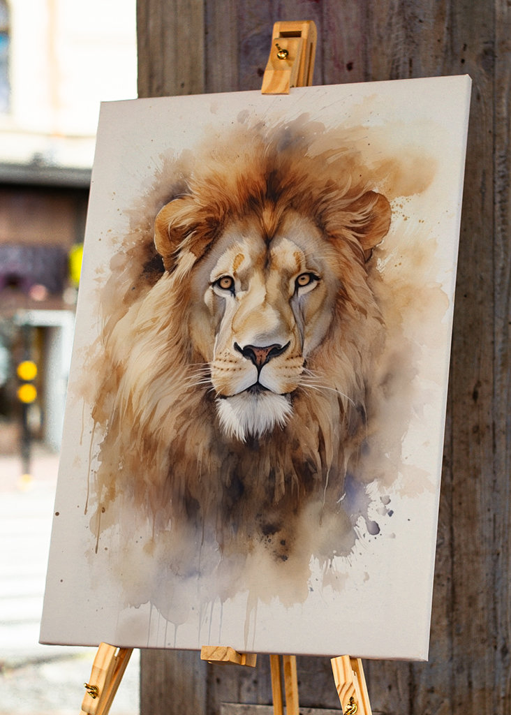Lion Portrait Watercolor