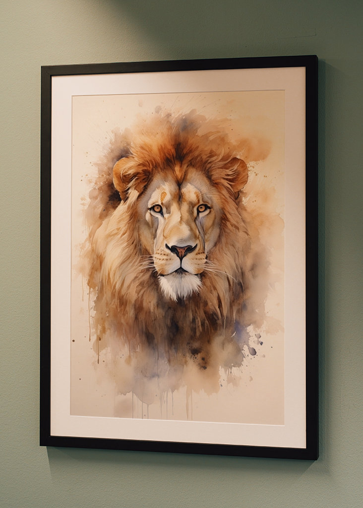 Lion Portrait Watercolor