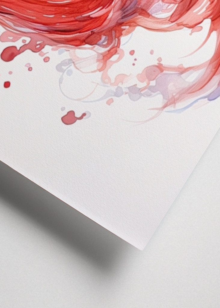 Red Betta Fish Watercolor