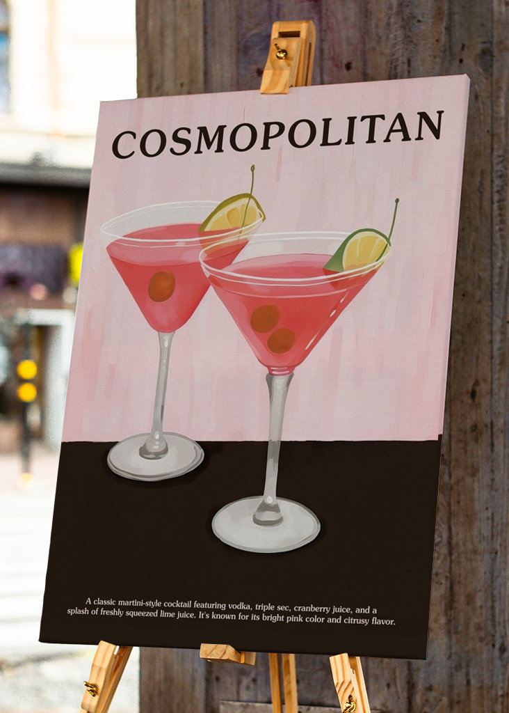 Cosmopolitan Cocktail Retro