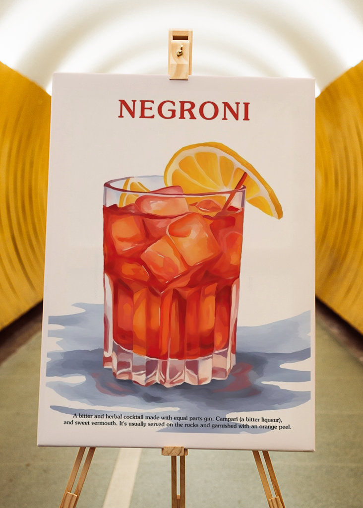 Negroni Poster Cocktail Paint