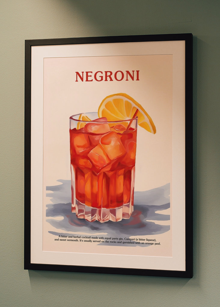 Negroni Poster Cocktail Paint
