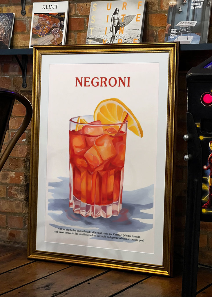 Negroni Poster Cocktail Paint