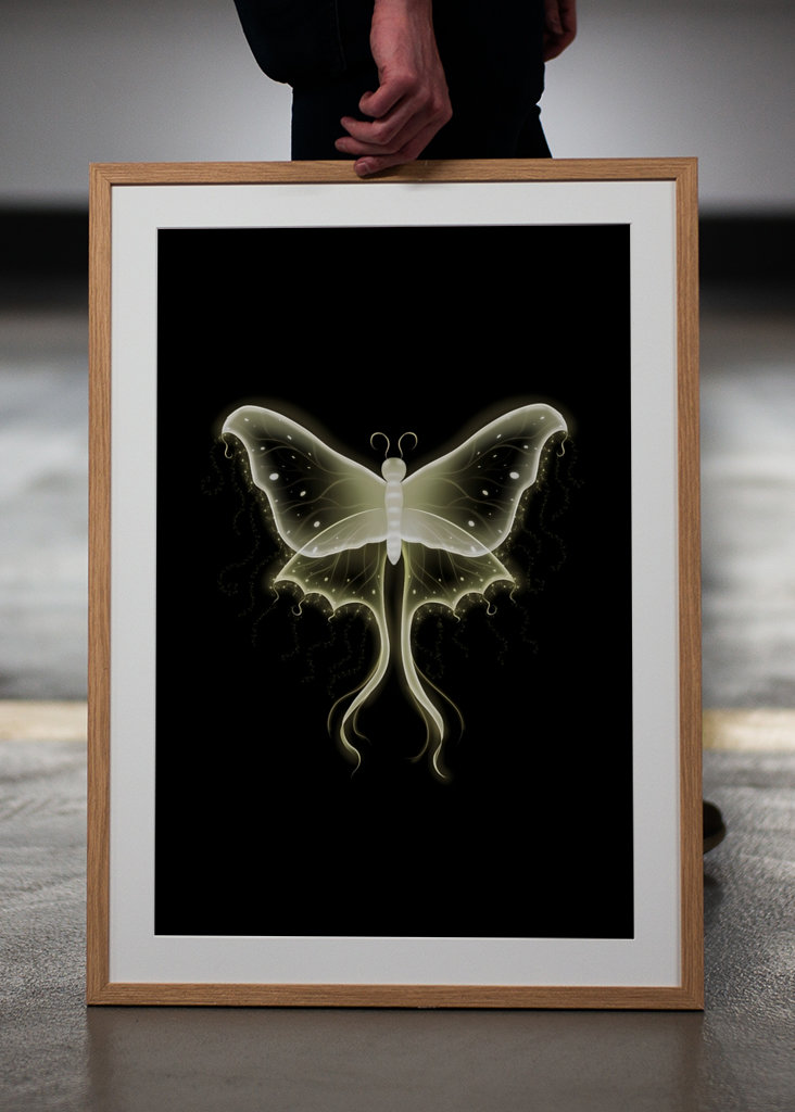 Leuchtender Schmetterling