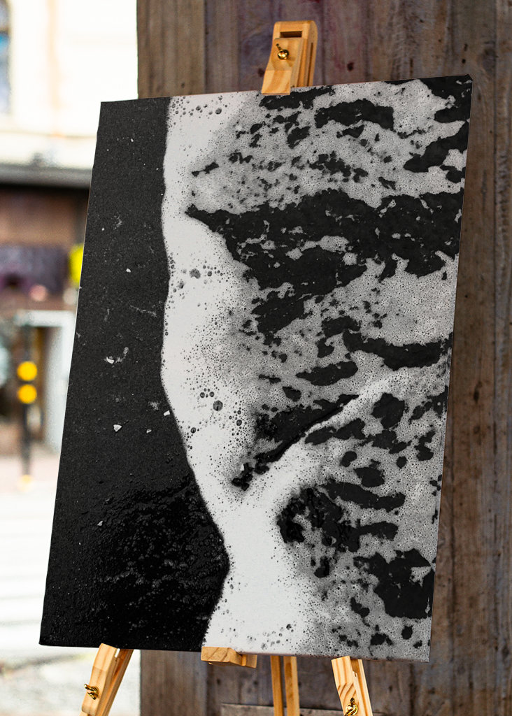 Espuma de mar en blanco y negro 2