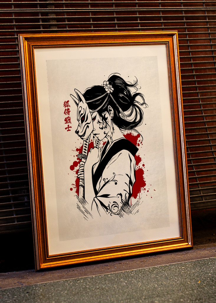 Samurai Girl - Kitsune Maske