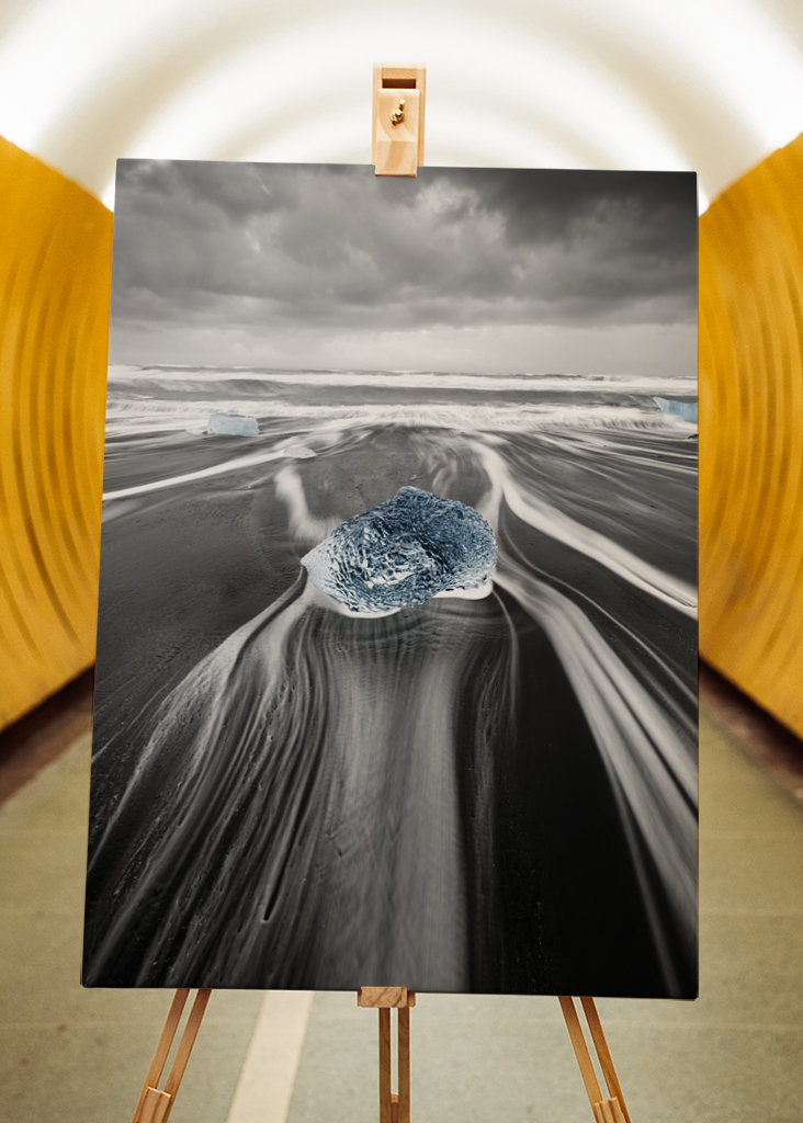 A block of ice in the surf