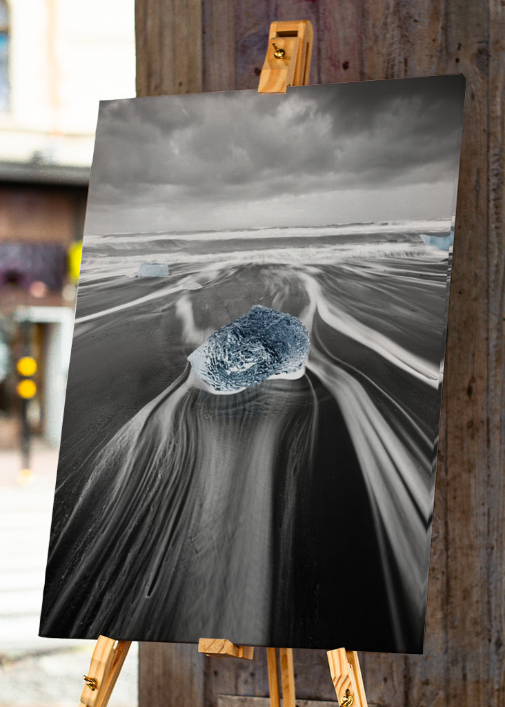 A block of ice in the surf