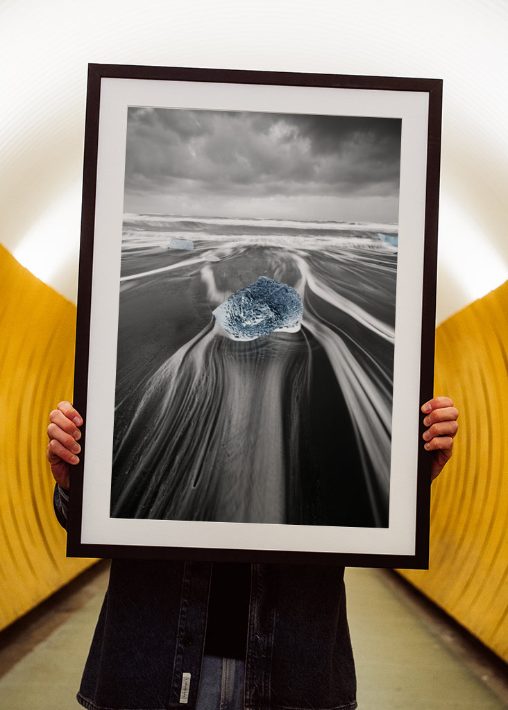 A block of ice in the surf