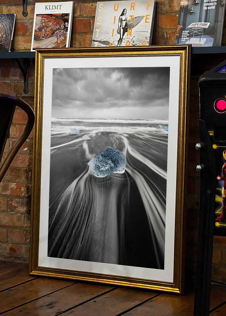 A block of ice in the surf