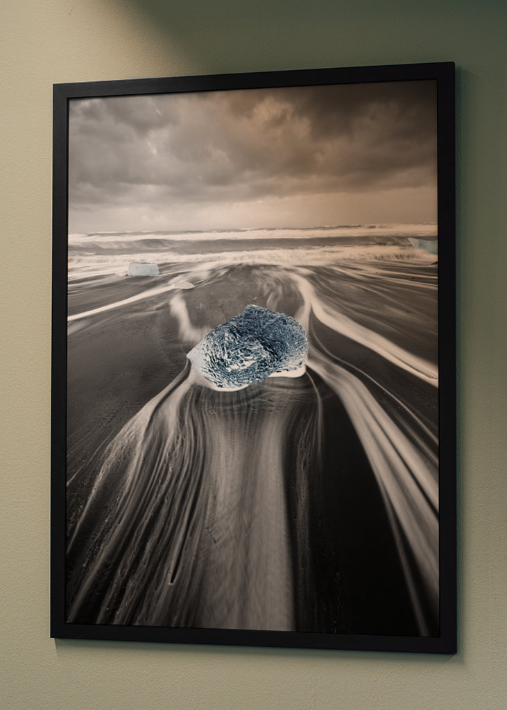 A block of ice in the surf