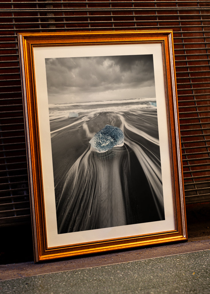 A block of ice in the surf