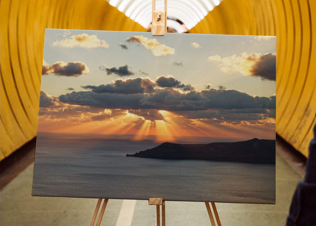 Sonnenstrahlen auf Santorin