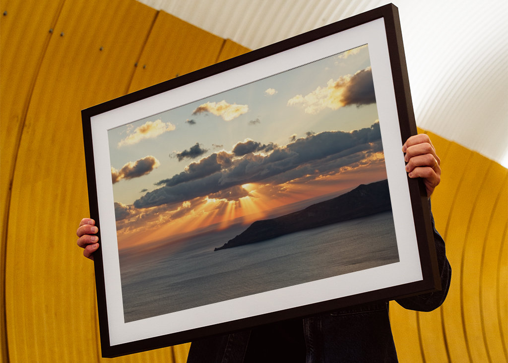 Sonnenstrahlen auf Santorin