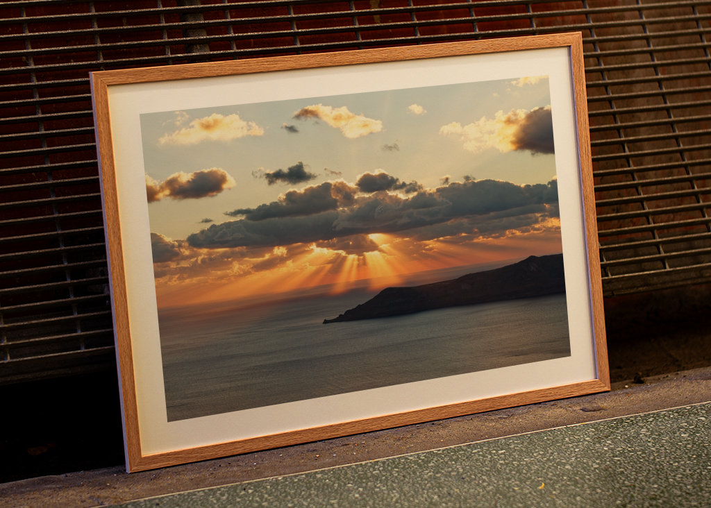 Sonnenstrahlen auf Santorin