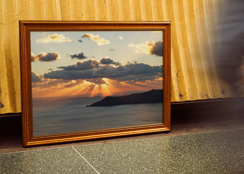 Sonnenstrahlen auf Santorin