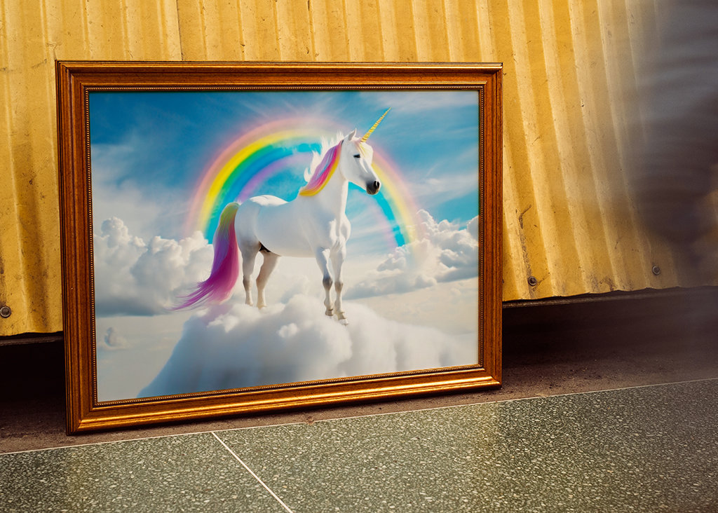 Enhjørning på skyer