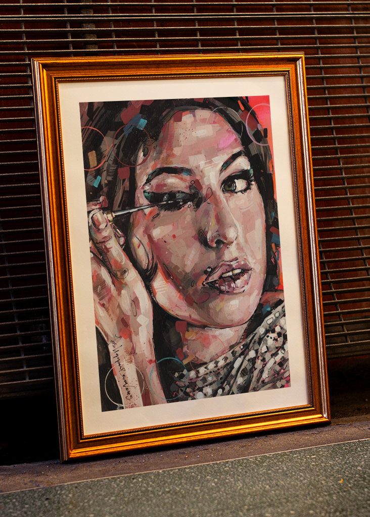 Amy Winehouse dipinto.