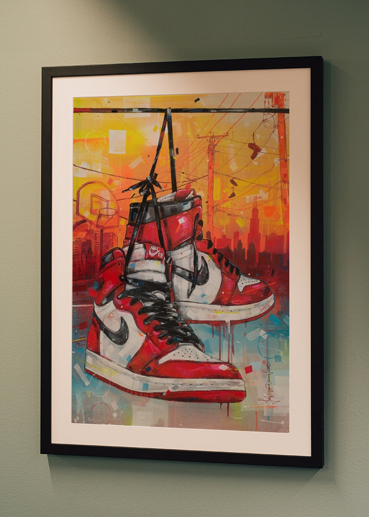 Air Jordan 1 Chicago painting.