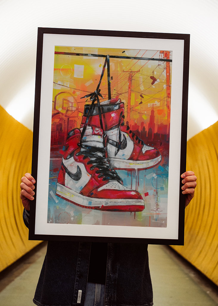 Air Jordan 1 Chicago painting.
