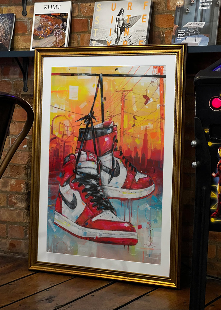 Air Jordan 1 Chicago painting.