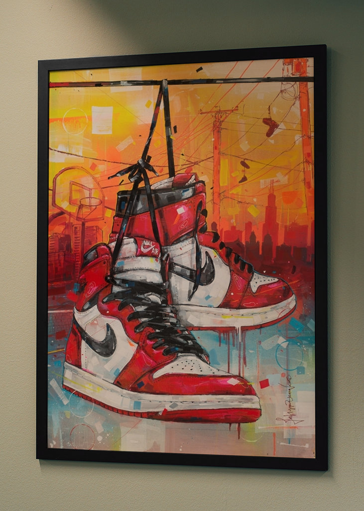 Air Jordan 1 Chicago painting.