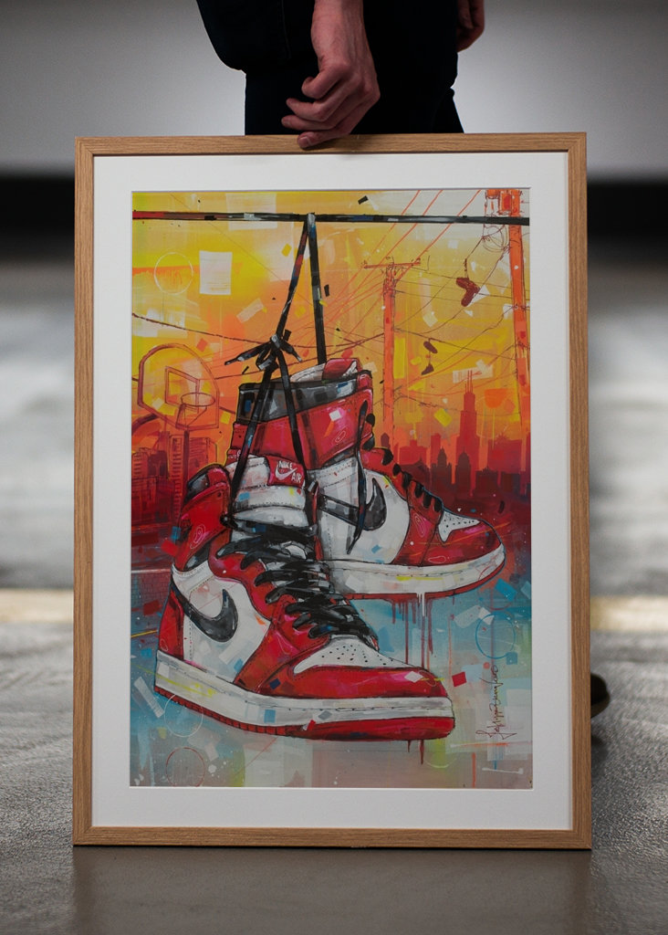 Air Jordan 1 Chicago painting.
