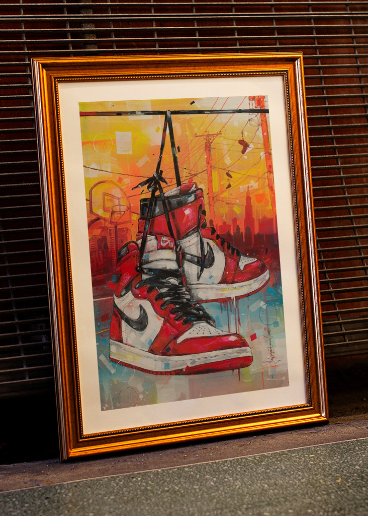 Air Jordan 1 Chicago painting.
