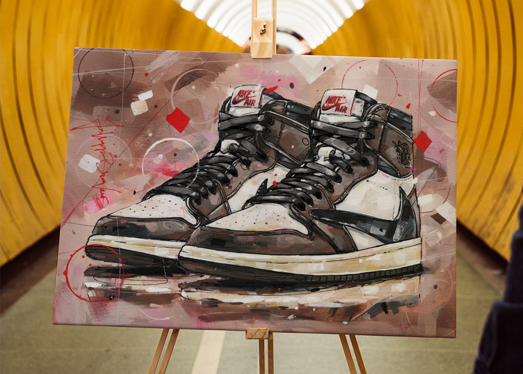 Jordan 1 Travis Scott painting