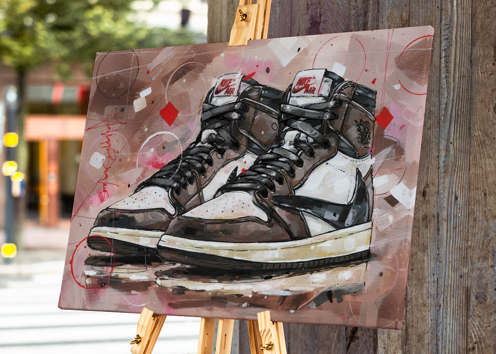 Jordan 1 Travis Scott painting