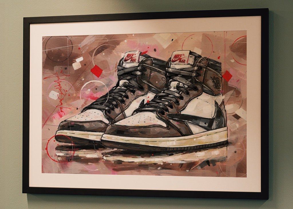 Jordan 1 Travis Scott painting