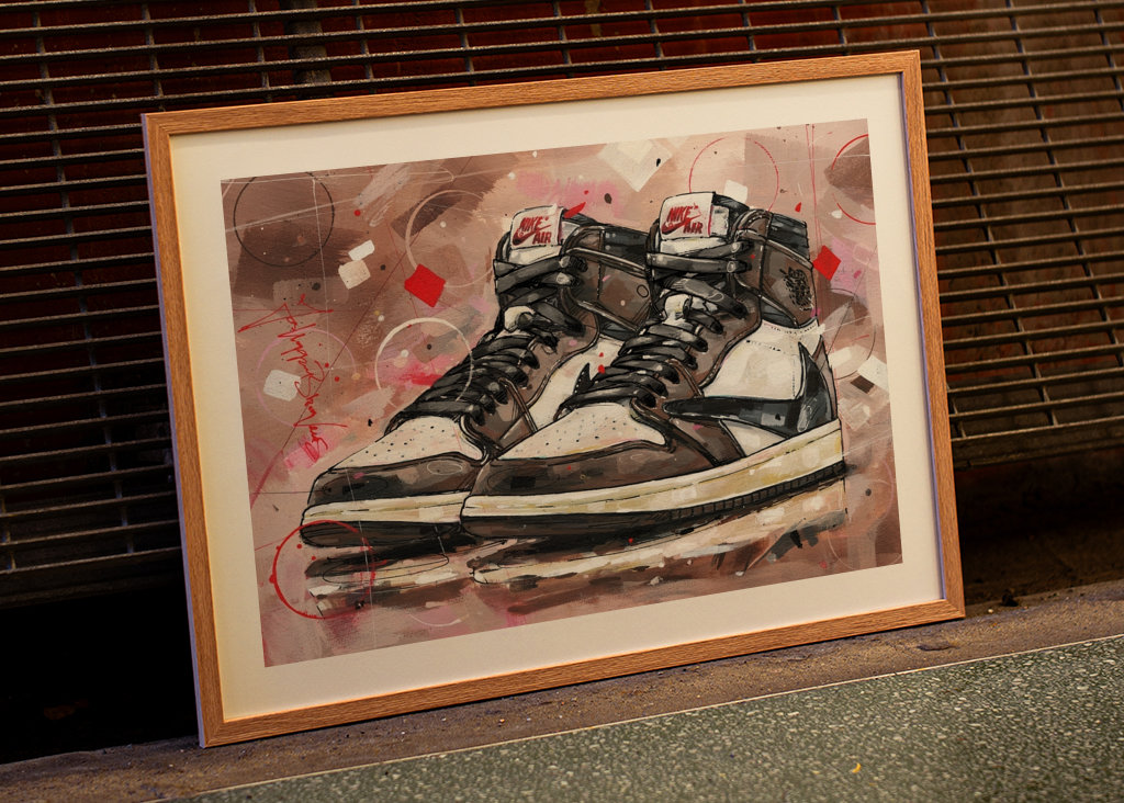 Jordan 1 Travis Scott painting