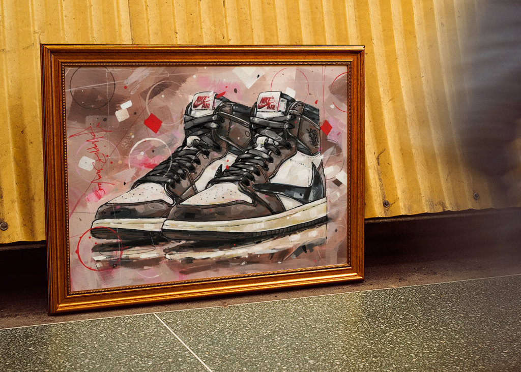 Jordan 1 Travis Scott painting