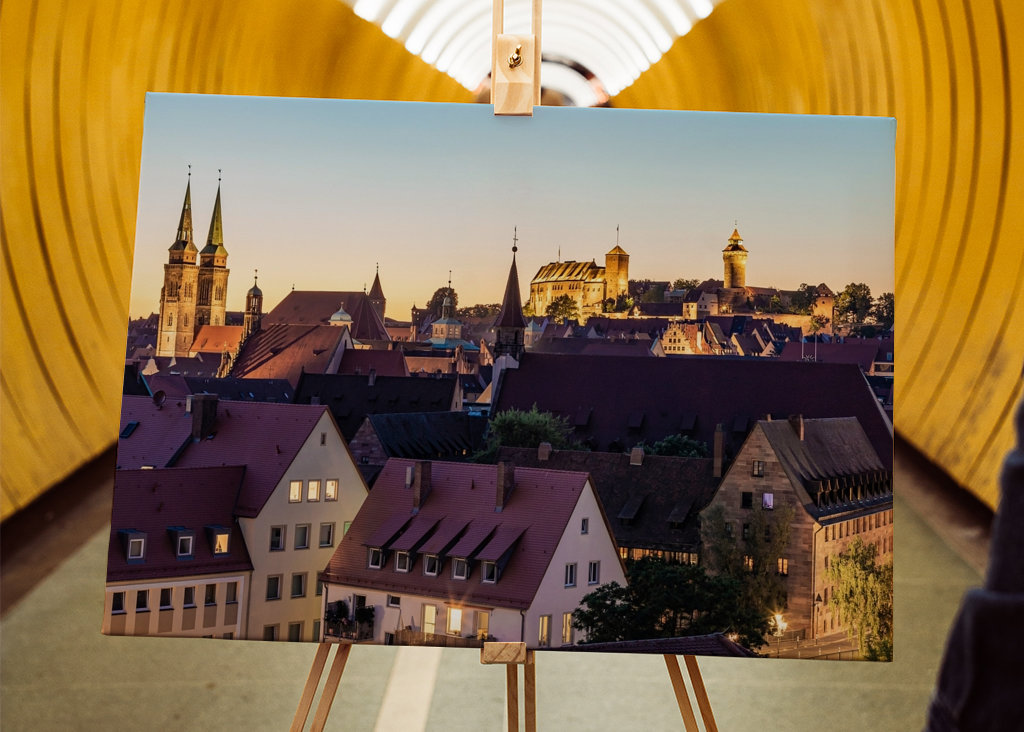 Skyline of Nuremberg at night