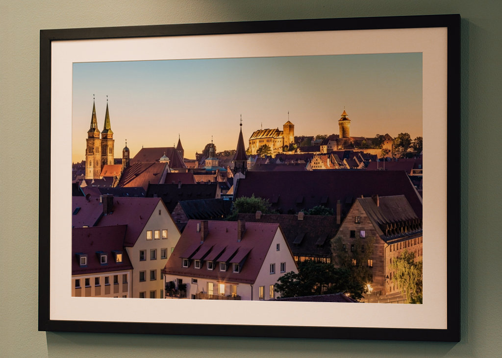 Skyline of Nuremberg at night