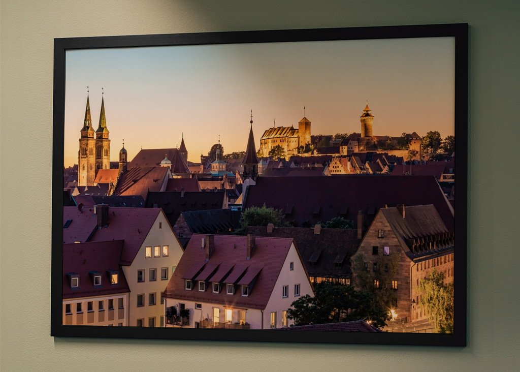 Skyline of Nuremberg at night