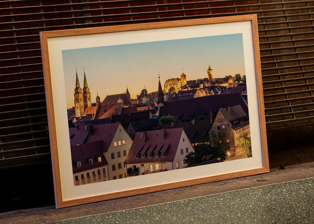 Skyline of Nuremberg at night