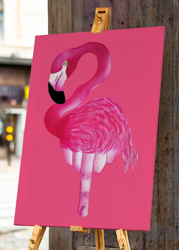 Lyserød sur flamingo