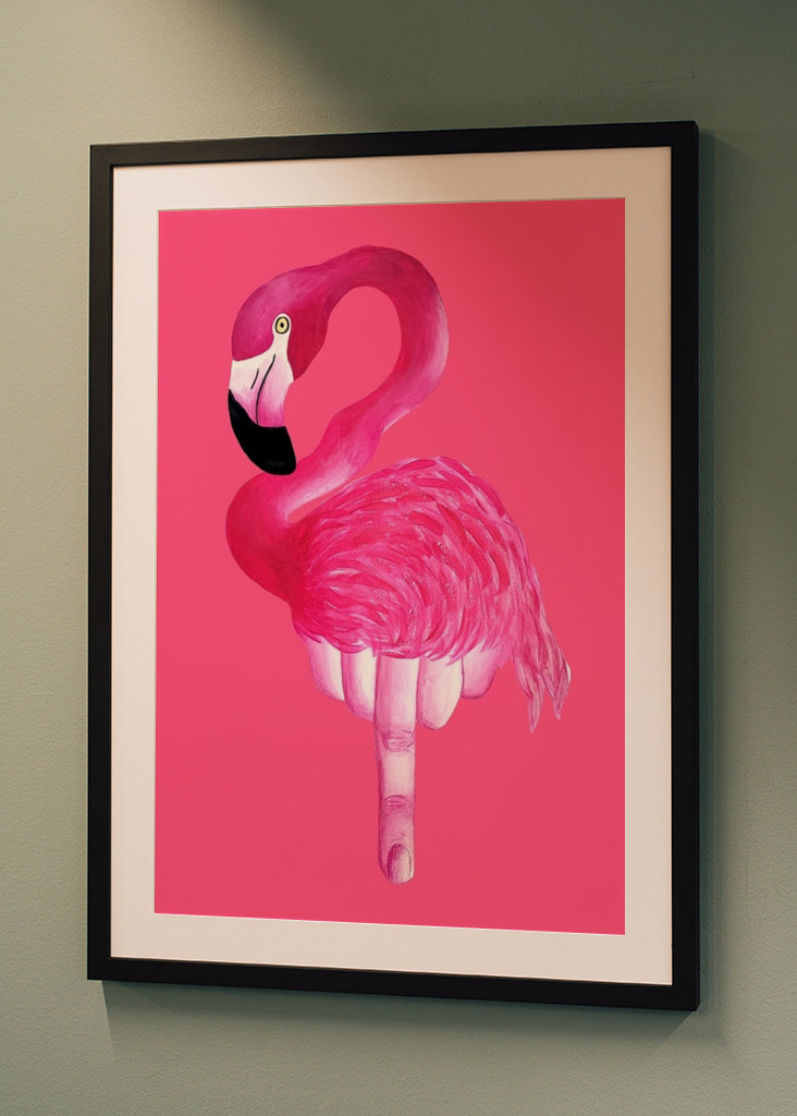 Lyserød sur flamingo