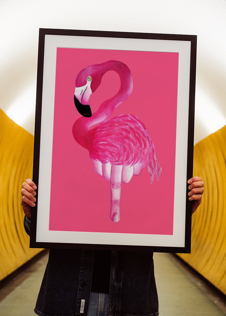 Lyserød sur flamingo