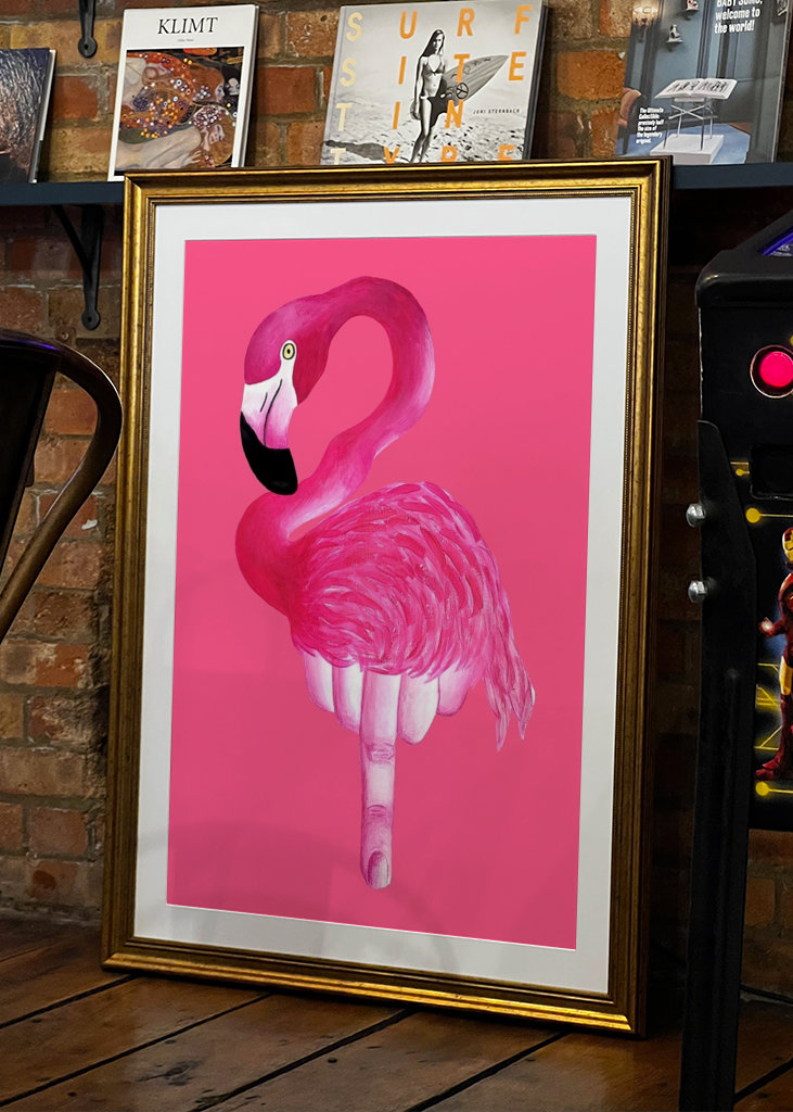 Lyserød sur flamingo