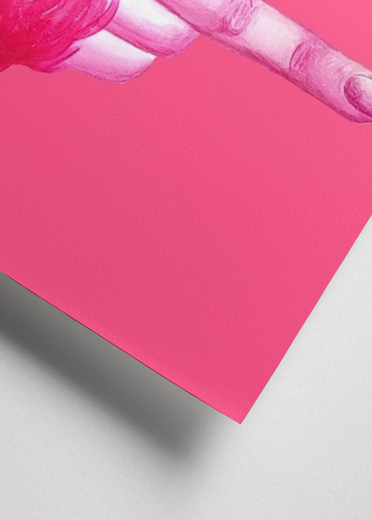 Lyserød sur flamingo