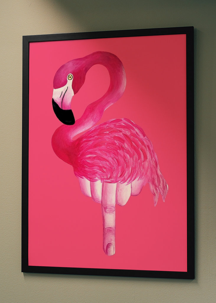 Lyserød sur flamingo