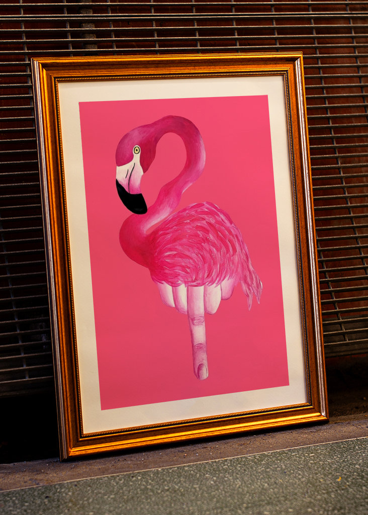 Lyserød sur flamingo