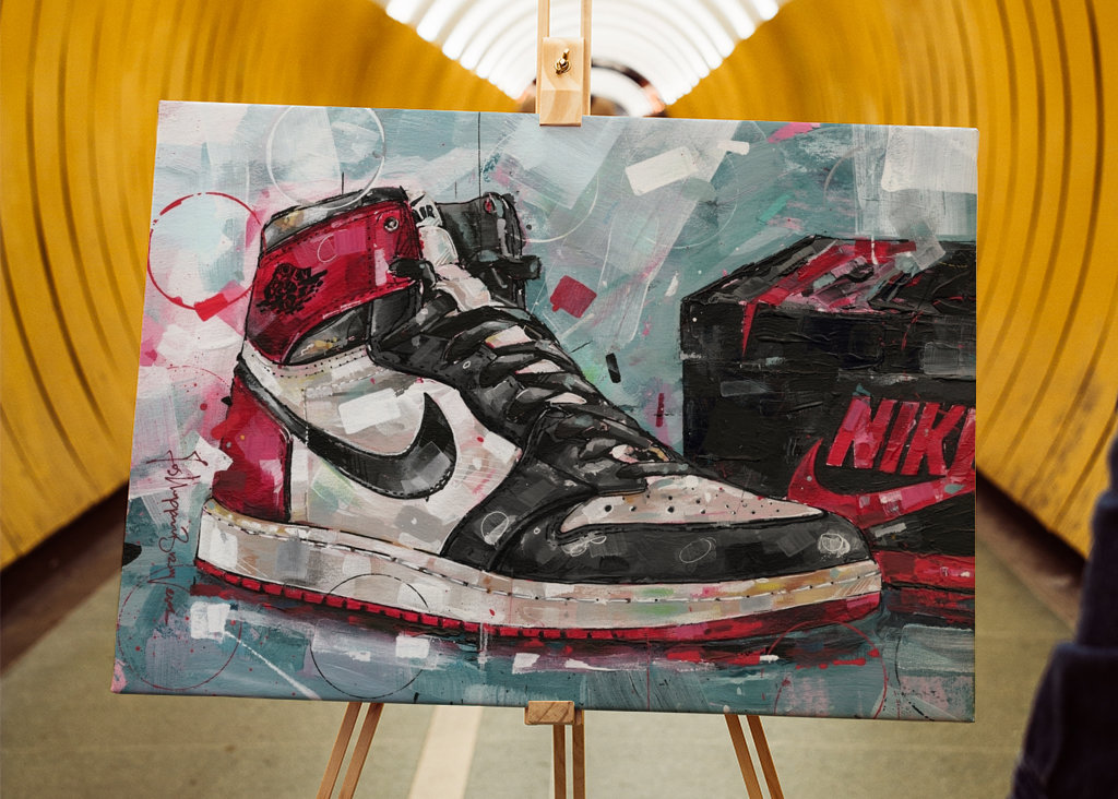 Air Jordan 1 scatola di scarpe pittura
